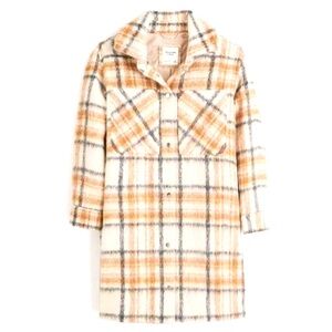 Long Length Wool Blend Shirt Jacket